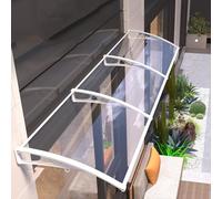 Auvent De Porte D'entrée, Auvent Extérieur, Support En Aluminium Blanc, Feuille De Polycarbonate, Auvent De Porte Insonorisé, Auvent De Porche Pour Porche, Extérieur, Toit (60x60cm/24x24in)