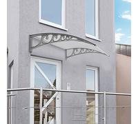 Auvent de Porte d'entrée Auvent fenêtre Blanche Pluie Neige abri Avant Porche Ombre extérieure Toit terrasse-Plusieurs Tailles (100*150*25CM)