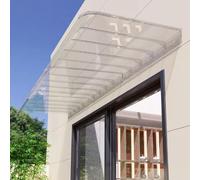 Auvent de Porte d'entrée Auvent Pare-Soleil Courbé Et Imperméable for Fenêtre, Support en Aluminium Et Feuille De Polycarbonate, Adapté Aux Jardins, Porches,(Facade,60x140cm/24 x55)