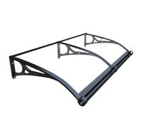 Auvent de Porte d'entrée avec Drainage, Marquise de Porte Exterieur | Aluminium en Polycarbonate, pour Patio, Balcon ou Porche, Protection Contre UV, Pluie, Neige(80x200cm/31"x79")