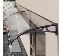 Auvent De Porte D'entrée avec Support Noir, Marquise en Polycarbonate Transparent, Protection Contre UV, la Pluie, Abri Avant Porche Ombre Extérieure(100 * 300cm/39 * 118in)