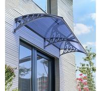 Auvent de Porte d'Entrée Bleu,Auvent de Fenêtre,Marquise de Porte d’Entrée en Polycarbonate et Cadre en Aluminium,Toit de Porte d'Entrée Contre Pluie Neige UV,Insonorisé (120x250cm/47 x98)