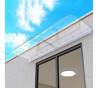 Auvent de porte d'entrée courbé marron transparent - Protection contre les UV et la pluie - Abri d'extérieur pour jardin et terrasse - Matériau PC (45 x 250 cm)