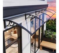 Auvent De Porte D'entrée en Aluminium,Marquise De Porte Exterieur, Résistante Toit Abri,avec Structure Abs, Toit en Polycarbonate, pour Terrasse, Balcon, Transparent