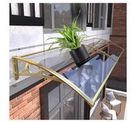 Auvent De Porte D'entrée en Polycarbonate avec Système D'évacuation d'eau Indépendant, Auvent De Porte avec Supports en Aluminium, Protection Toutes Saisons UV, Pluie Et Neige(Clear-A,80x160cm)
