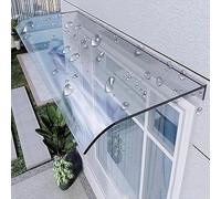 Auvent de porte d'entrée en polycarbonate transparent, protection UV et pluie, 40 x 220 cm, abri d'entrée en arche, housse d'extérieur résistante aux intempéries