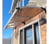 Auvent De Porte D'entrée, en Polypropylène Marquise Transparent, avec Support en Alliage D'aluminium, Protection Contre La Pluie La Neige Et Les UV(Brown,80 * 200cm/31 * 79in)