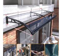 Auvent de porte d'entrée extérieure avec grand évier et fenêtre en polycarbonate transparent pour jardin, patio, porche abri