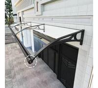 Auvent de porte d'entrée extérieure en polycarbonate pour porche, terrasse, balcon, protection contre la pluie, 80 x 300 cm, auvent résistant aux intempéries pour la maison