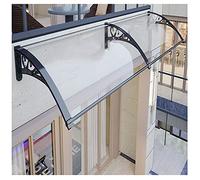 Auvent de porte d'entrée incurvé, auvent extérieur en aluminium et polycarbonate, couverture de véranda transparente, 61 x 350,5 cm, idéal pour la protection du balcon et du garage