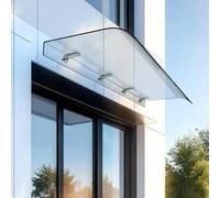 Auvent de Porte d'Entrée Invisible,Marquise de Fenêtre Silencieux de Protection UV Contre La Pluie et La Neige,Couverture Extérieure en Polycarbonate,pour Jardin/Terrasse/Cour (40x240cm/16 x94)