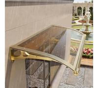 Auvent de Porte d'entrée, Kit Auvent de Porte, Marquise Extérieure Résistante aux Chocs, Cadre Aluminium/ABS, Protection Pluie et Neige pour Entrée, Garage et Jardin(120x60cm