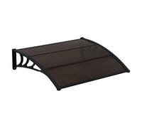 Auvent De Porte D'entrée Marquise D'accueil Résistante Aux Intempéries Abs Polycarbonate Aluminium 150 X 100 Cm Noir Marron Helloshop26 03_0004669 Multicolore