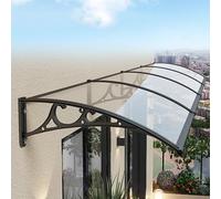 Auvent de Porte d'Entrée,Marquise de Porte d’Entrée avec Protection Uv Contre la Pluie et la Neige,Auvent de Véranda avec Panneau en Polycarbonate et Cadre en Aluminium (150x230cm/59"x91",Clear)