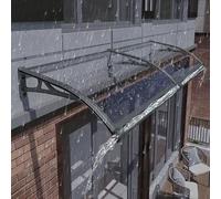 Auvent de Porte d'Entrée,Marquise de Porte d’Entrée,Résistante Toit Abri Contre la Pluie et UV,Auvent de Véranda avec Panneau en Polycarbonate et Cadre en Aluminium (120x80cm/47 x32)