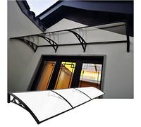 Auvent de Porte d'entrée Marquise de Porte en Polycarbonate Blanc Marquise Solaire Porte Terrasse Toit Abri Protection Contre La Pluie et UV Support en Alliage en Aluminium Noir