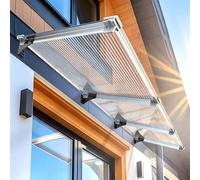 Auvent de Porte d'Entrée,Marquise de Porte Extérieur Protection UV Contre la Pluie et la Neige,Cadre en Aluminium pour Garage,Balcon Ou Fenêtre,Marquise Solaire Abri Banne (150x520cm)