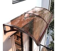 Auvent de Porte d'Entrée Marron avec Support Marron,Auvent de Véranda,Toit Abri Protection UV Contre La Pluie,Marquise en Polycarbonate,pour Cour Extérieure,Restaurant,Meubles (80x230cm/31 x91)