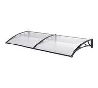 [en.casa] Auvent de Porte d'Entrée Design Marquise d'accueil Résistante aux Intempéries Polycarbonate Aluminium Plastique 5 mm d'Épaisseur 300 x 100 cm Noir Transparent