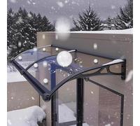 Auvent de Porte d'Entrée Moderne,Auvent Marquise en Polycarbonate,Marquise de Fenêtre Transparent,Toit Abri Contre la Pluie et UV en Aluminium,pour Garage,Balcon,Extérieu (60x460cm/24 x181)