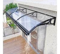 Auvent de porte d'entrée moderne avec support en aluminium, abri en polycarbonate transparent, protection UV et pluie pour porche et entrée