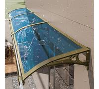Auvent de porte d'entrée moderne avec support en aluminium - Auvent en polycarbonate pour fenêtres protection contre la neige et les UV - Auvent d'extérieur avec gouttières.