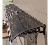 Auvent de porte d'entrée moderne en aluminium avec protection UV, gouttière et bouclier de neige en polycarbonate durable 120 x 160 cm Couverture d'entrée élégante