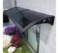 Auvent de Porte d'Entrée Moderne,Marquise Solaire Gris,Auvent Fenêtre en Polycarbonate,Résistante Toit Abri Contre la Pluie et UV,Pluie Neige Abri de Jardin Extérieu (100x300cm/39 x118)