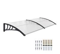 Outsunny Auvent de Porte d'entrée, Toit Marquise de Porte Exterieur en Polycarbonate et Profil Aluminium résistante Toit abri Protection Contre la Pluie et UV pour terrasse, Balcon, 195x75cm, transp.
