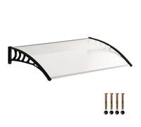 Auvent de porte d'entrée - Outsunny - toit marquise en polycarbonate - protection contre pluie neige UV - 90 x 122 cm -