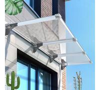 Auvent de Porte d'Entrée Résistant UV,Auvent de Fenêtre en Polycarbonate Creuse,Toit Marquise en Alliage d'Aluminium,Marquise Imperméable pour Balcon Cour Jardin (80x400cm/31 x157)