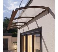 Auvent de porte d'extérieur 100 x 160 cm, protection UV, résistant aux intempéries, polycarbonate de 2,5 mm d'épaisseur avec cadre en aluminium et accessoires pour une durabilité accrue