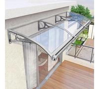 Auvent de porte d'extérieur - Auvent de porche imperméable avec protection UV et neige - Housse en polycarbonate - Support en aluminium - Abri de pluie pour terrasse, jardin et fenêtre