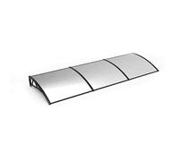 Auvent de porte d'extérieur - Auvent de protection UV résistant aux intempéries - Cadre en aluminium silencieux et autonettoyant - Noir - 60 x 300 cm