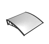 Auvent de porte d'extérieur avec protection UV - Structure en aluminium silencieuse et autonettoyante - Noir 80 x 120 cm - Abri d'entrée pour maison et terrasse