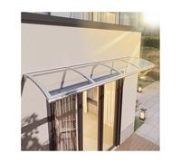 Auvent de porte d'extérieur en polycarbonate pour entrée - Abri résistant aux intempéries - 110 x 380 cm - Forte protection contre le vent et la pluie - Résistant à la grêle - Élégant ajout à la