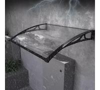 Auvent de porte d'extérieur en polycarbonate résistant aux UV - Abri de porche avec supports incurvés robustes - Auvent de toit transparent (60 x 490 cm/24 x 193) pour la protection de la maison