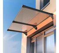 Auvent de porte d'extérieur en polycarbonate résistant aux UV pour fenêtre et entrée Installation facile Protection contre la pluie et la neige Marron 65 x 300 cm