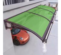 Auvent de porte d'extérieur en polycarbonate transparent pour fenêtre - Protection élégante pour balcon - Vert - 120 x 230 cm - Résistant aux intempéries