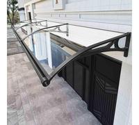 Auvent de porte d'extérieur imperméable avec cadre et côtés en aluminium pour porte d'entrée, balcon, garage, fenêtre, terrasse, transparent 1, 100 x 420 cm