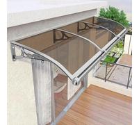 Auvent de porte d'extérieur imperméable avec protection UV et neige - Housse en polycarbonate et support en aluminium - Abri de pluie pour terrasse, jardin, fenêtre et toit