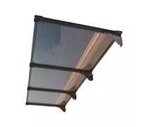 Auvent de porte d'extérieur - Marron résistant aux intempéries - Pour balcon et entrée - 100 x 100 cm - Protection de toit de terrasse et d'entrée