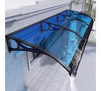 Auvent de porte d'extérieur moderne avec support en aluminium extensible 120 x 280 cm, protection UV, pluie, neige, auvent de fenêtre personnalisable pour terrasse et fenêtres extérieures