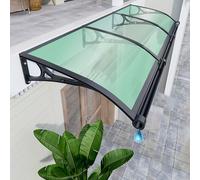 Auvent de porte d'extérieur - Protection contre les UV et la pluie - Housse en polycarbonate - Grand évier - Vert gazon - 120 x 380 cm - Pour usage domestique et auvent élégant