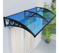 Auvent de porte d'extérieur - Protection contre les UV et la pluie - Support en métal durable - Design élégant - Bleu - 100 x 100 cm - Parfait pour les terrasses et les entrées