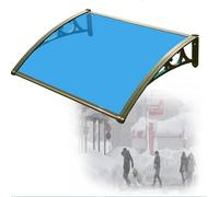 Auvent de porte d'extérieur - Protection UV/eau/neige pour fenêtres et entrées Bleu 80 x 300 cm avec canal de drainage - Parfait pour abri de port de voiture et entrée