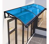 Auvent de porte d'extérieur - Protection UV et pluie - Support en aluminium - Résistant aux intempéries - Bleu mer - 60 x 70 cm - Parfait pour terrasse et entrées