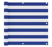 Auvent de Porte,Écran de Balcon Blanc et Bleu 90x300 cm Tissu Oxford pour Patio, Jardin, Terrasse, Extérieur, Balcon