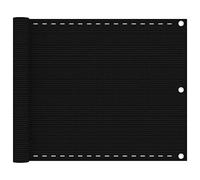 Auvent de Porte,Écran de Balcon Noir 75x500 cm PEHD,Toile Pergola pour Terrasses, Balcons et Jardins