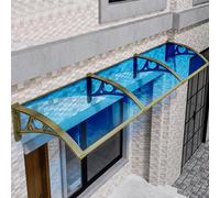 Auvent de porte élégant en polycarbonate bleu - Auvent incurvé pour protection contre la pluie et les UV - Housse d'extérieur moderne pour jardin, terrasse et porche, entrée